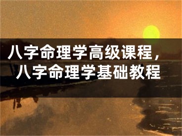 八字命理学高级课程，八字命理学基础教程