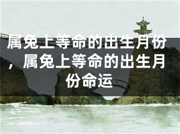 属兔上等命的出生月份，属兔上等命的出生月份命运