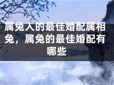 属兔人的最佳婚配属相兔，属兔的最佳婚配有哪些