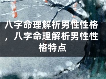 八字命理解析男性性格，八字命理解析男性性格特点