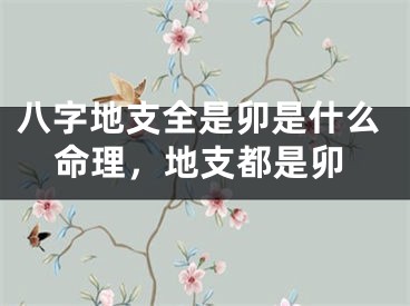 八字地支全是卯是什么命理，地支都是卯