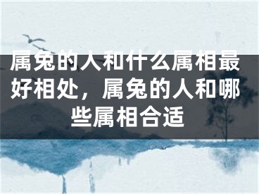 属兔的人和什么属相最好相处，属兔的人和哪些属相合适