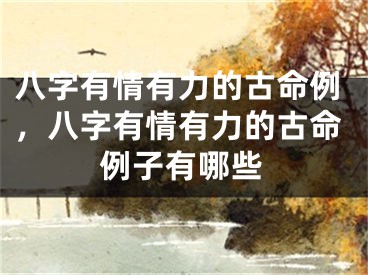 八字有情有力的古命例，八字有情有力的古命例子有哪些