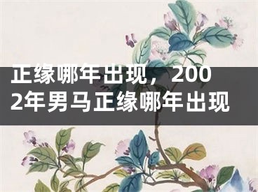 正缘哪年出现，2002年男马正缘哪年出现