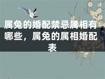 属兔的婚配禁忌属相有哪些，属兔的属相婚配表