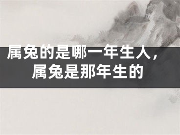 属兔的是哪一年生人，属兔是那年生的
