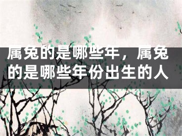 属兔的是哪些年，属兔的是哪些年份出生的人
