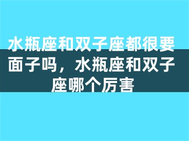 水瓶座和双子座都很要面子吗，水瓶座和双子座哪个厉害