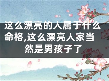 这么漂亮的人属于什么命格,这么漂亮人家当然是男孩子了