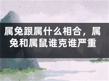 属兔跟属什么相合，属兔和属鼠谁克谁严重