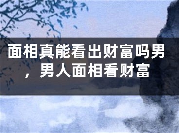 面相真能看出财富吗男，男人面相看财富