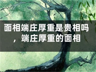 面相端庄厚重是贵相吗，端庄厚重的面相