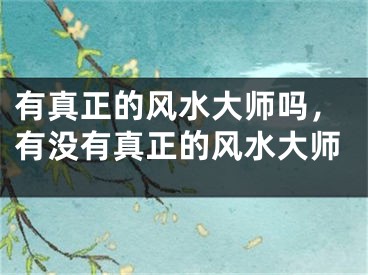 有真正的风水大师吗，有没有真正的风水大师