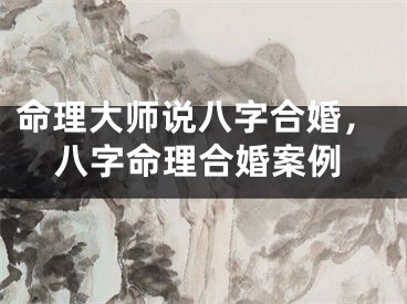 命理大师说八字合婚，八字命理合婚案例