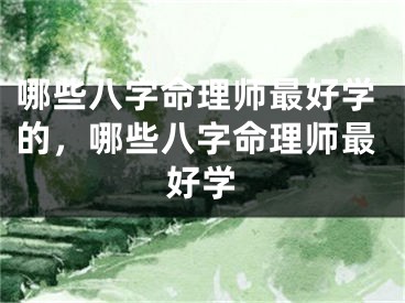 哪些八字命理师最好学的，哪些八字命理师最好学