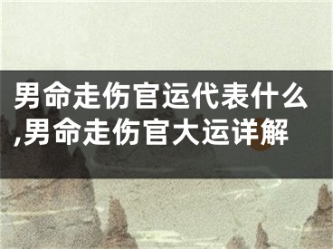 男命走伤官运代表什么,男命走伤官大运详解