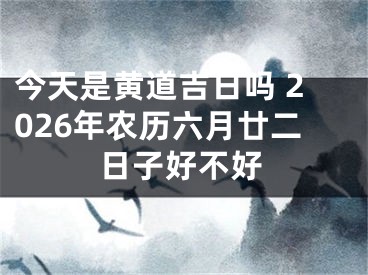 今天是黄道吉日吗 2026年农历六月廿二日子好不好