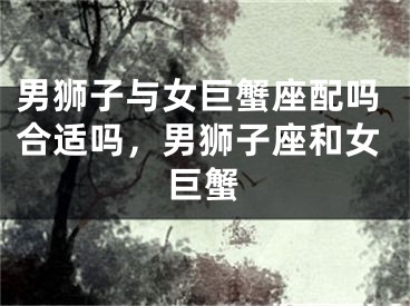 男狮子与女巨蟹座配吗合适吗，男狮子座和女巨蟹