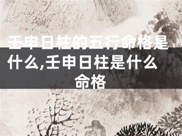 壬申日柱的五行命格是什么,壬申日柱是什么命格