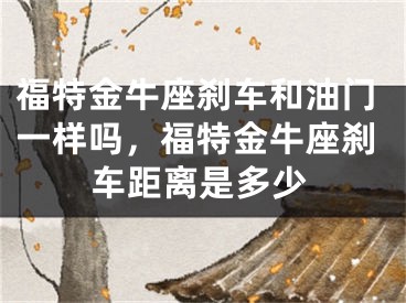 福特金牛座刹车和油门一样吗，福特金牛座刹车距离是多少