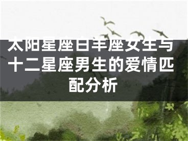 太阳星座白羊座女生与十二星座男生的爱情匹配分析