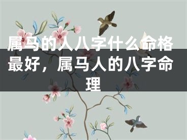 属马的人八字什么命格最好，属马人的八字命理