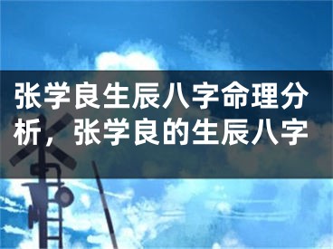 张学良生辰八字命理分析，张学良的生辰八字