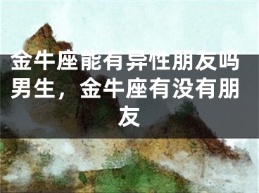 金牛座能有异性朋友吗男生，金牛座有没有朋友