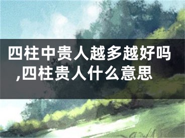 四柱中贵人越多越好吗,四柱贵人什么意思
