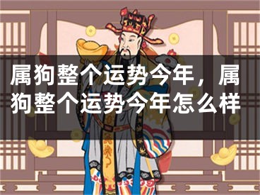 属狗整个运势今年，属狗整个运势今年怎么样