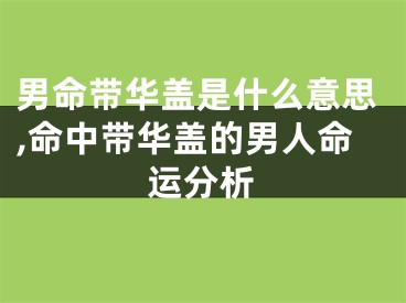 男命带华盖是什么意思,命中带华盖的男人命运分析