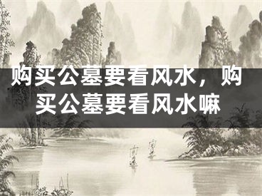 购买公墓要看风水，购买公墓要看风水嘛