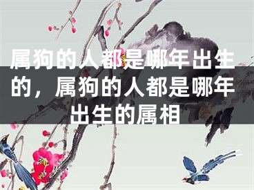属狗的人都是哪年出生的，属狗的人都是哪年出生的属相