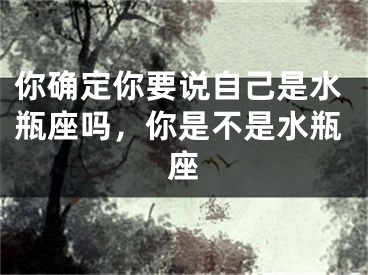 你确定你要说自己是水瓶座吗，你是不是水瓶座