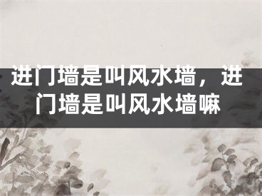 进门墙是叫风水墙，进门墙是叫风水墙嘛