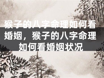 猴子的八字命理如何看婚姻，猴子的八字命理如何看婚姻状况