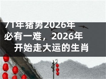71年猪男2026年必有一难,2026年开始走大运的生肖