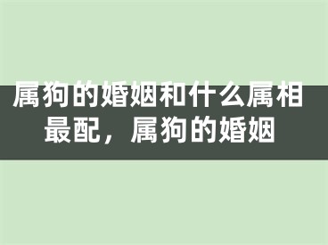 属狗的婚姻和什么属相最配，属狗的婚姻