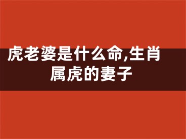 虎老婆是什么命,生肖属虎的妻子