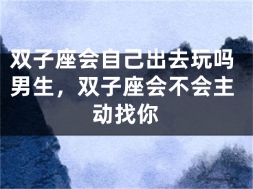 双子座会自己出去玩吗男生，双子座会不会主动找你