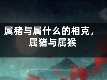 属猪与属什么的相克，属猪与属猴