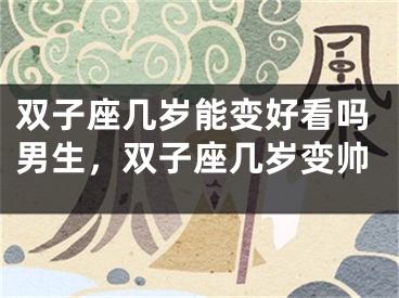 双子座几岁能变好看吗男生，双子座几岁变帅