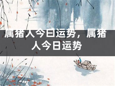 属猪人今曰运势，属猪人今日运势