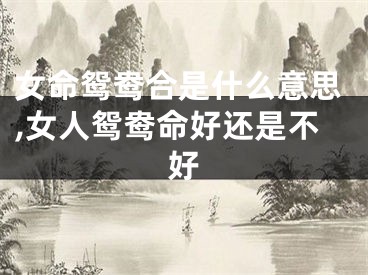 女命鸳鸯合是什么意思,女人鸳鸯命好还是不好
