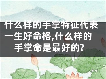 什么样的手掌特征代表一生好命格,什么样的手掌命是最好的?