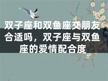 双子座和双鱼座交朋友合适吗，双子座与双鱼座的爱情配合度
