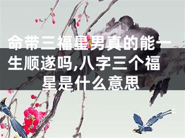 命带三福星男真的能一生顺遂吗,八字三个福星是什么意思