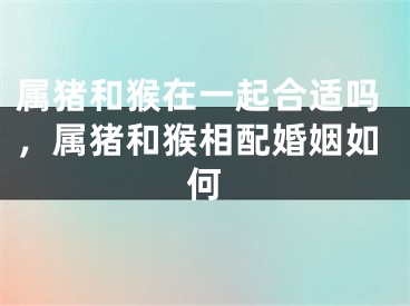 属猪和猴在一起合适吗，属猪和猴相配婚姻如何