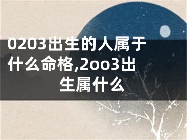 0203出生的人属于什么命格,2oo3出生属什么