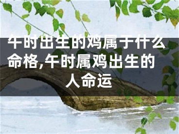 午时出生的鸡属于什么命格,午时属鸡出生的人命运